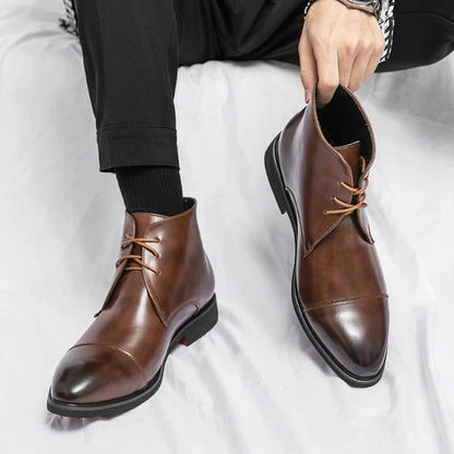 Arlen — Bottes en cuir pour homme à bout cap-toe avec semelles intérieures rembourrées