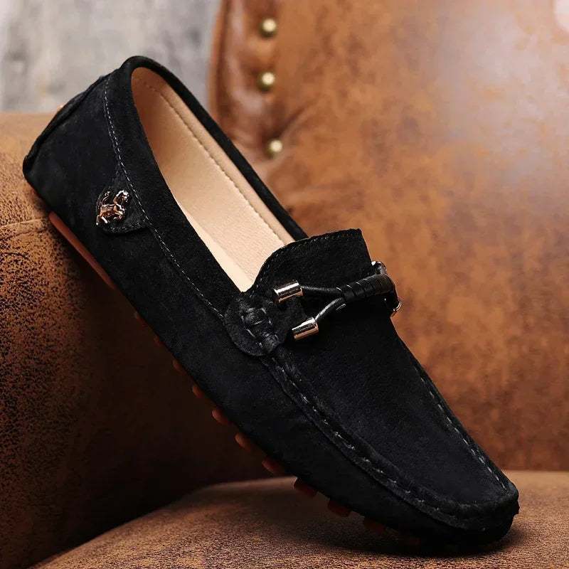 Velaro — Premium Suede Loafers with Cushioned Comfort and Metallic Accents
