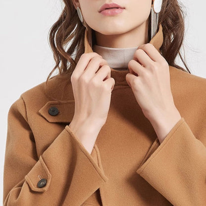 Liora Wool Jacket — Cropped Tailored Wool Coat with Structured Fit