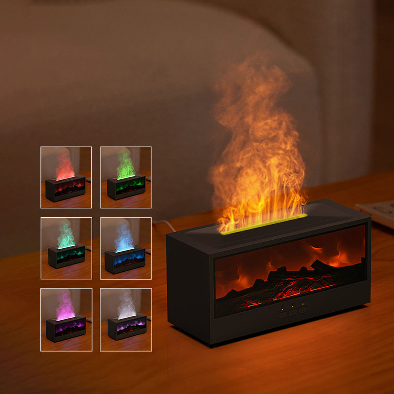 Veloira Flame Diffuser — ultraääninen aromadiffuuseri LED-takkatehosteella