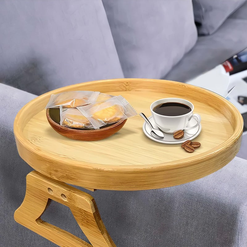 Holz Sofa Armlehnen Beistelltisch