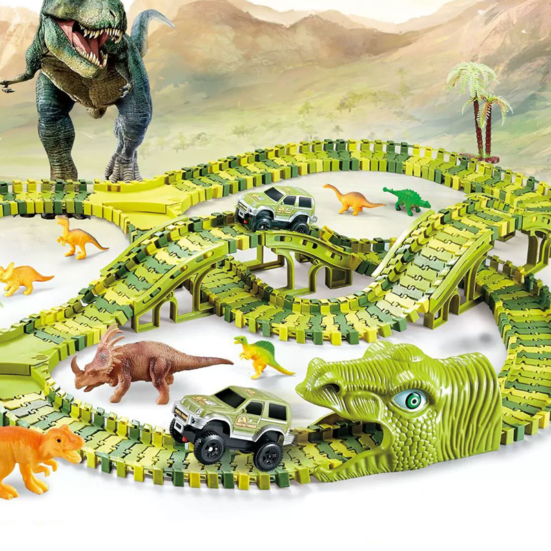 DinoRift — Interactive Dinosaur Track Toy Set with Battery-Powered Car
