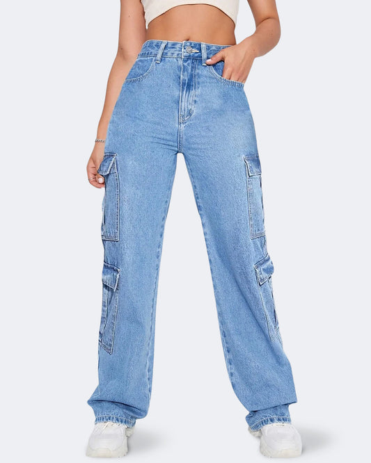 Women’s High Waist Cargo Jeans