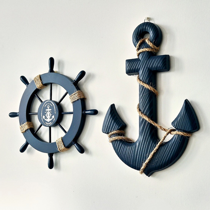 Arlow — Coastal Wood Wall Décor Set with Rope Accents