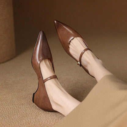 Calvea — Genuine Leather Mary Jane Pumps with Cushioned Insole