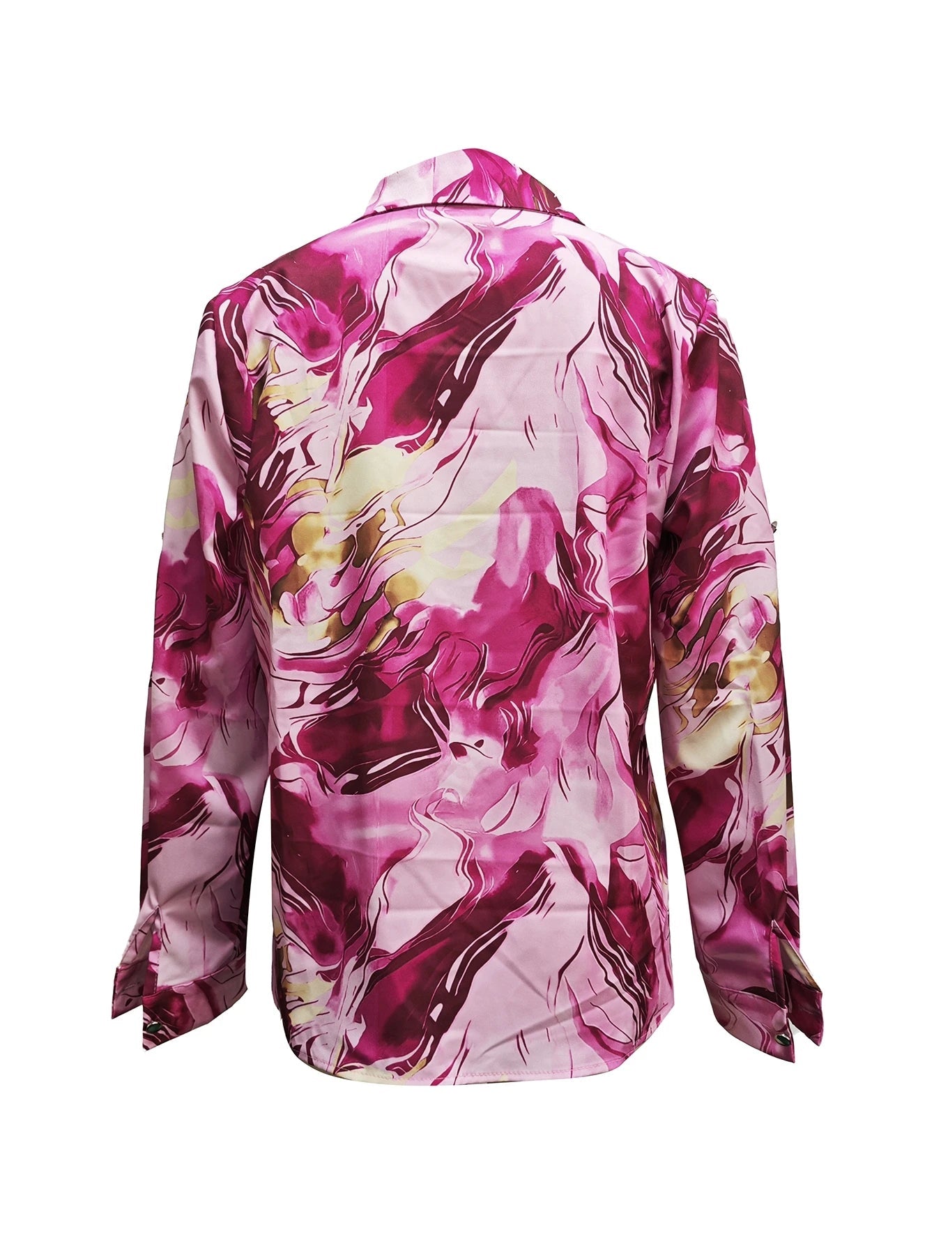 Liora — Chemise en satin de soie marbrée avec coupe fluide