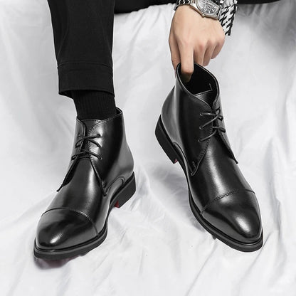 Arlen — Bottes en cuir pour homme à bout cap-toe avec semelles intérieures rembourrées