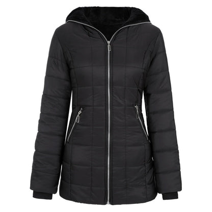 🔥❄️HEISSER VERKAUF 51%🧥 Wexlora Damen Kapuzen-Mid-Length Wintermantel mit Plüschfutter
