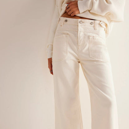 Varenza — Relaxed High-Rise Wide Leg Jeans with Vintage Wash