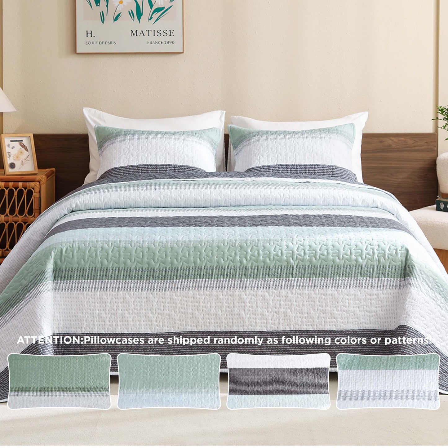 ShadowVeil™ Stripe Quilt Set — Unleash Bold Style and Year-Round Cloudlike Comfort