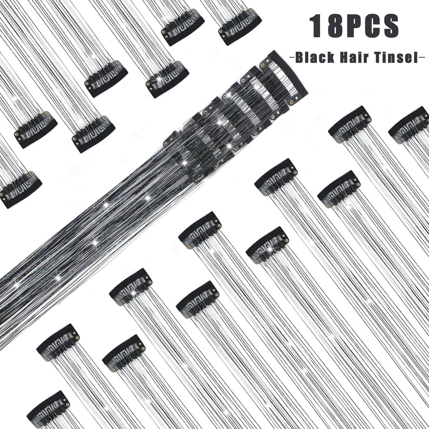 Liora — Rainbow Hair Tinsel Clip-In Extensions for Sparkling Highlights