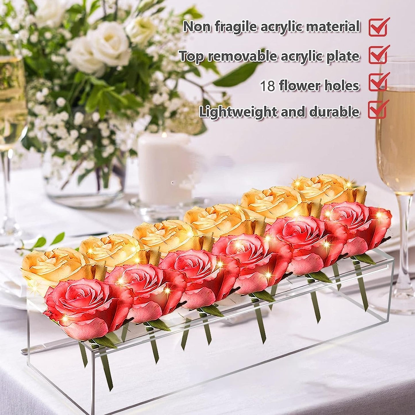 Vaso Liora — Vaso per Fiori in Acrilico Trasparente con Opzione Luce Integrata