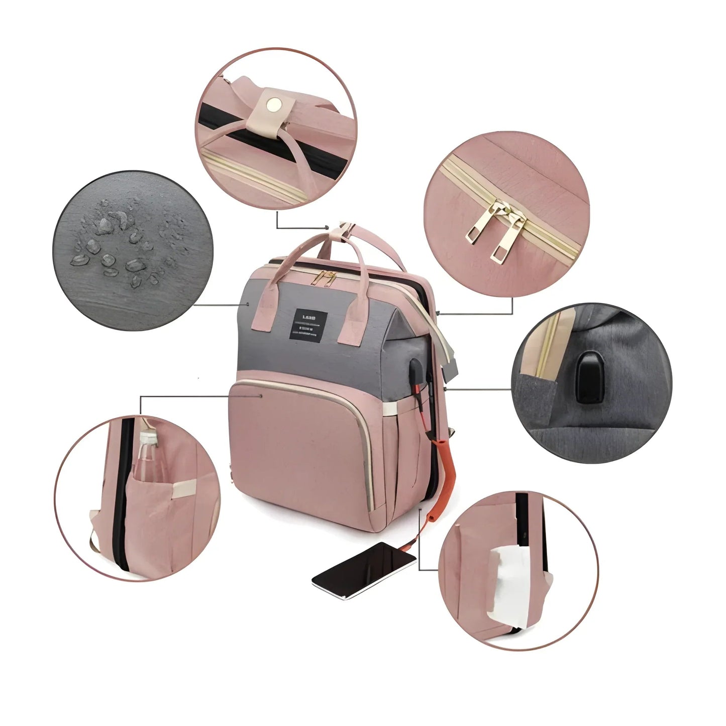 Norlia Travel Duo — Bolsa de Fraldas Conversível e Berço Portátil