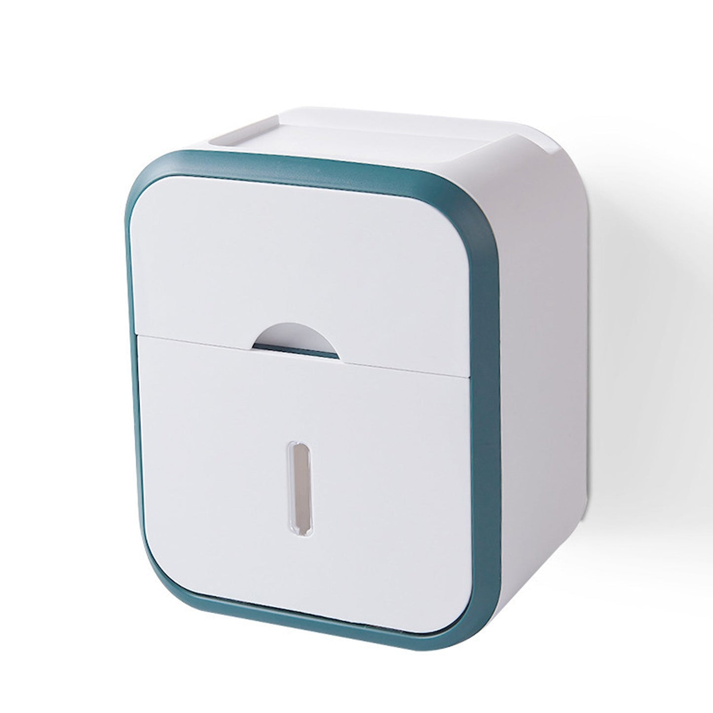 Liora — Punch-Free Wall-Mount Toilet Paper Holder with Storage Shelf