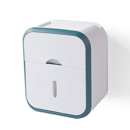 Liora — Punch-Free Wall-Mount Toilet Paper Holder with Storage Shelf