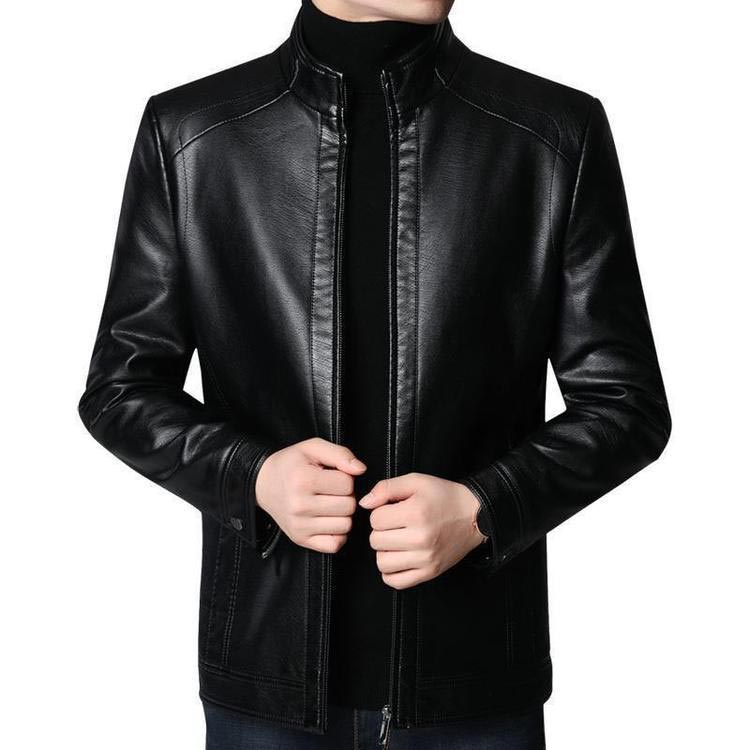 Varenzo — Men’s Genuine Leather Jacket with Warm Plush Lining