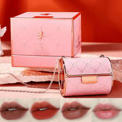 Set de rouges à lèvres mats Lunessa Velvet — Rouges à lèvres mats avec accessoire sac à chaîne