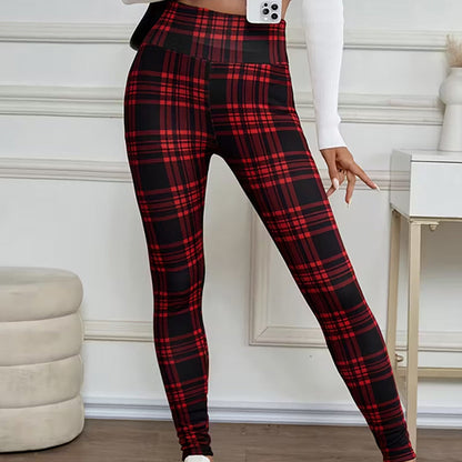 Norla — Women’s Thermal Plaid Leggings with Slim High Waist