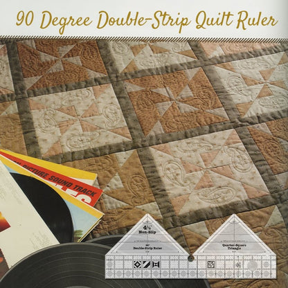 Quilara 90 Double-Strip Ruler — Precision Quilting Tool for Triangle Cuts