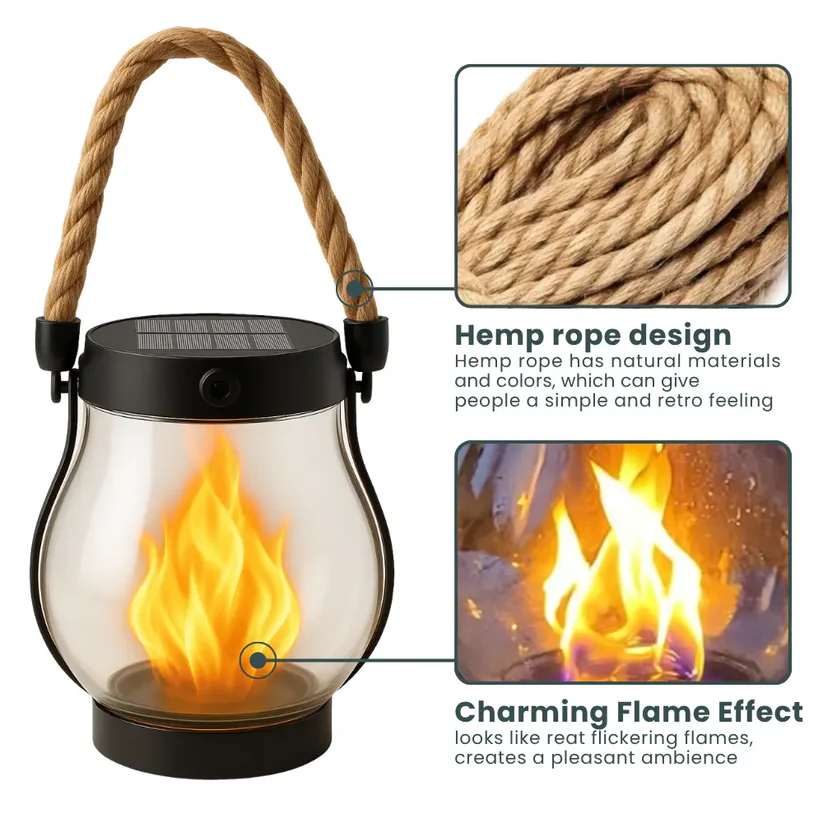 Dancing Flame Solar Lantern™ — Bring Warm, Flickering Magic Anywhere Outdoors