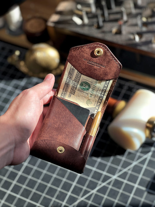 Sorrin — Handmade Full Grain Leather Wallet with Pen Slot