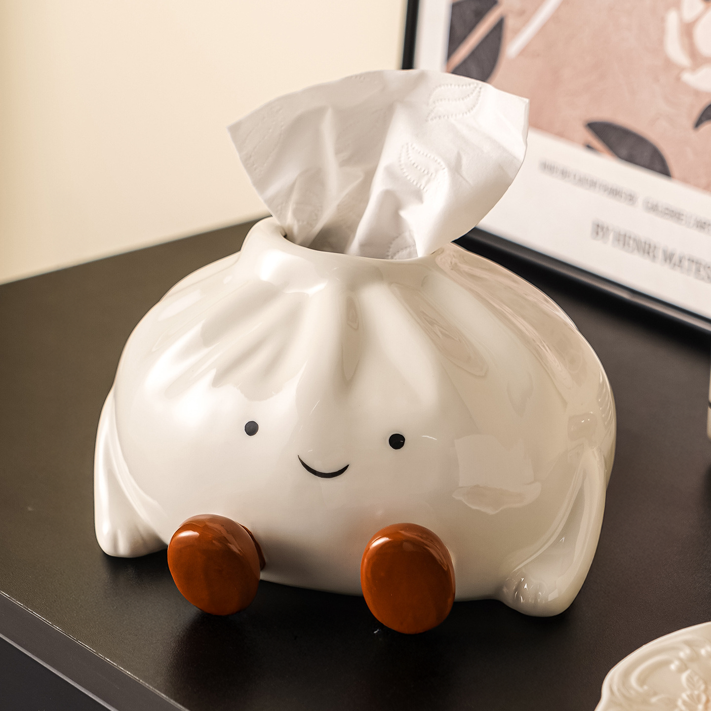 Lumo — Ceramic Dumpling Tissue Holder with Playful Design