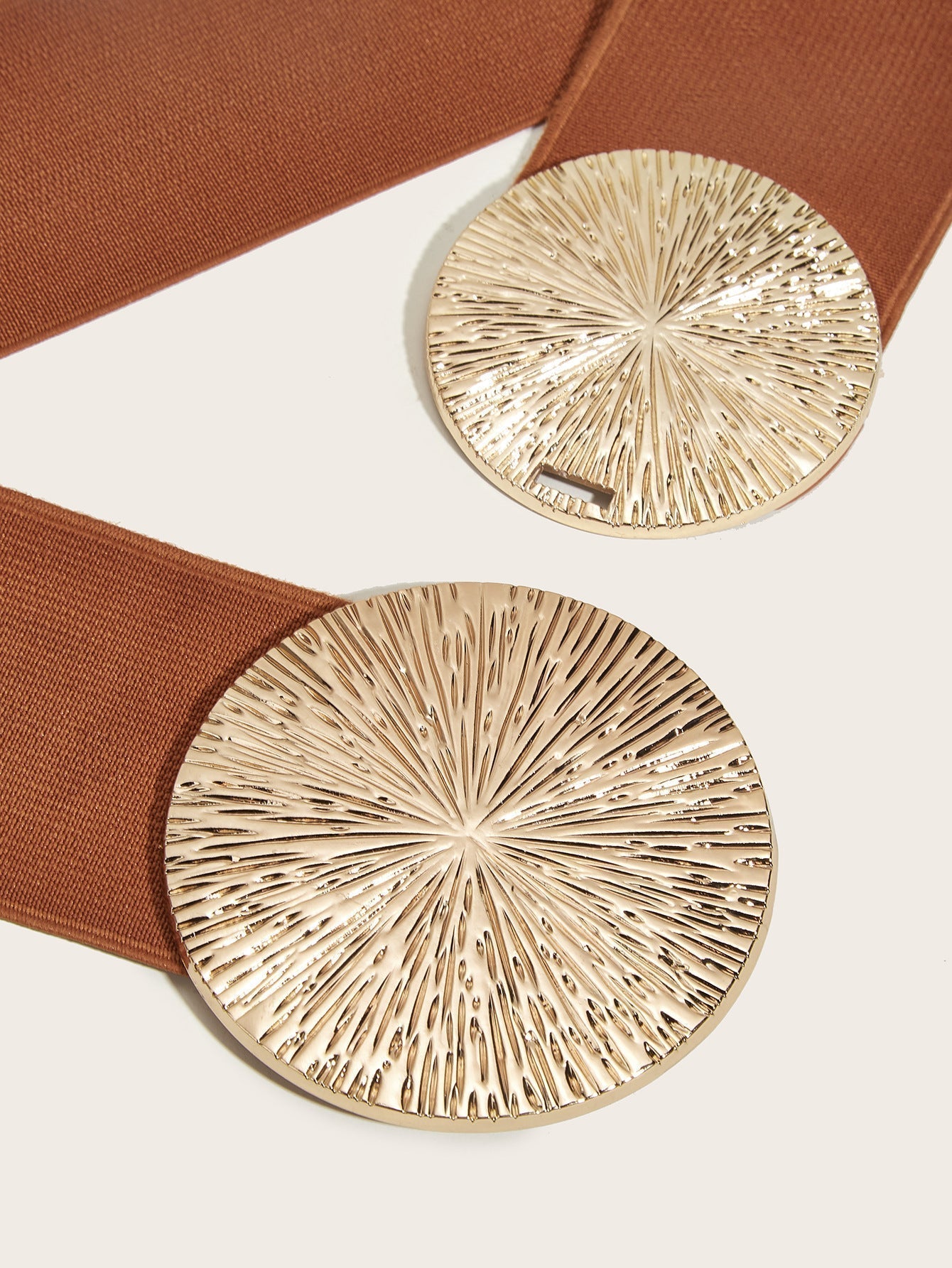 Marena — Dames Vintage Brede Elastische Tailleband Riem met Gouden Gesp