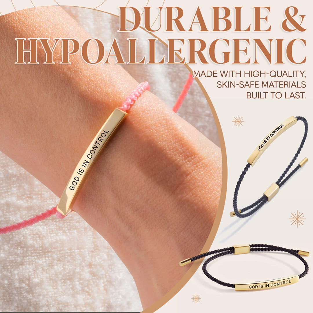 Bracciale Renly — Bracciale Regolabile della Fede con Barra in Metallo Incisa