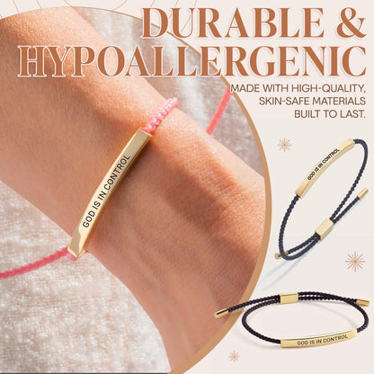 Bracciale Renly — Bracciale Regolabile della Fede con Barra in Metallo Incisa