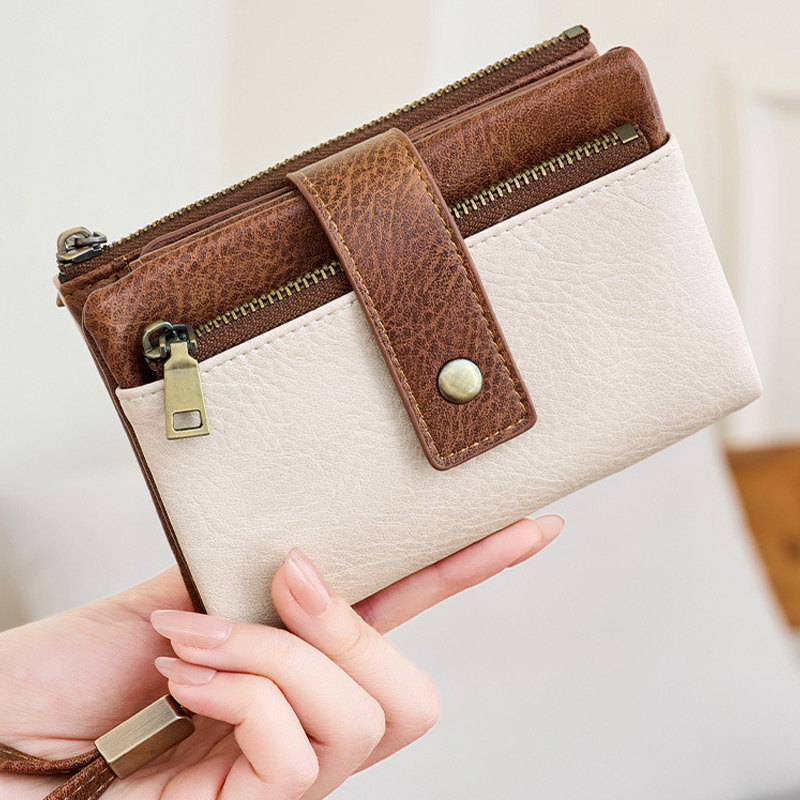 🔥Limited-time offer-Cryloxa Women's Retro Style RFID Blocking Tri-fold Wallet