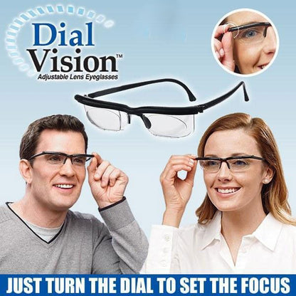 ADJUSTABLE FOCUS GLASSES DIAL VISION NEAR AND FAR SIGHT