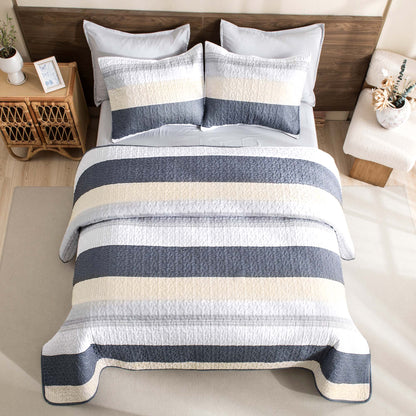 ShadowVeil™ Stripe Quilt Set — Unleash Bold Style and Year-Round Cloudlike Comfort