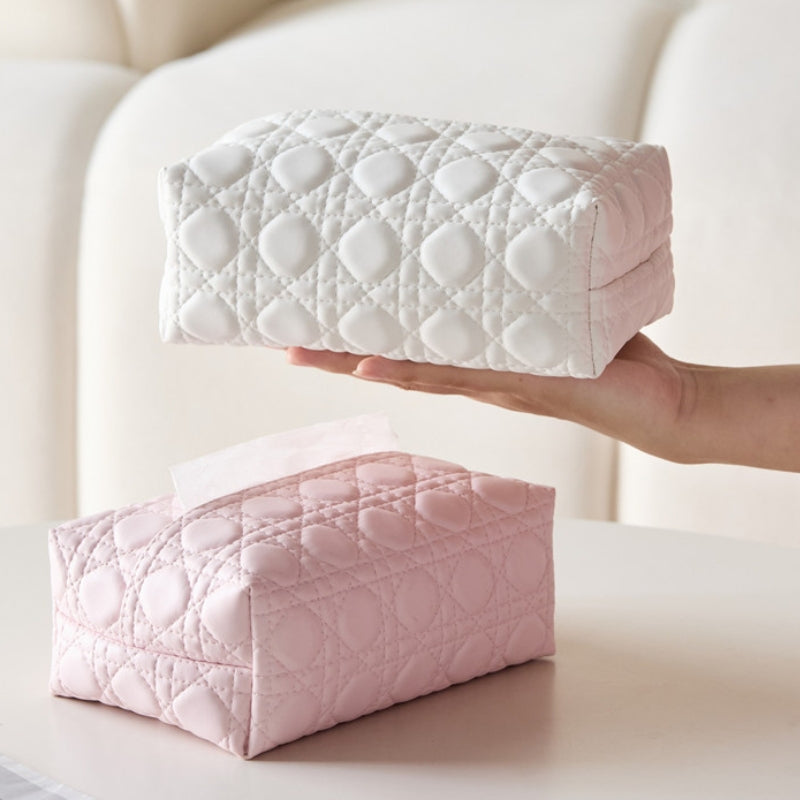Clairé — Quiltet Imiteret Læder Servietholder med Kompakt Design
