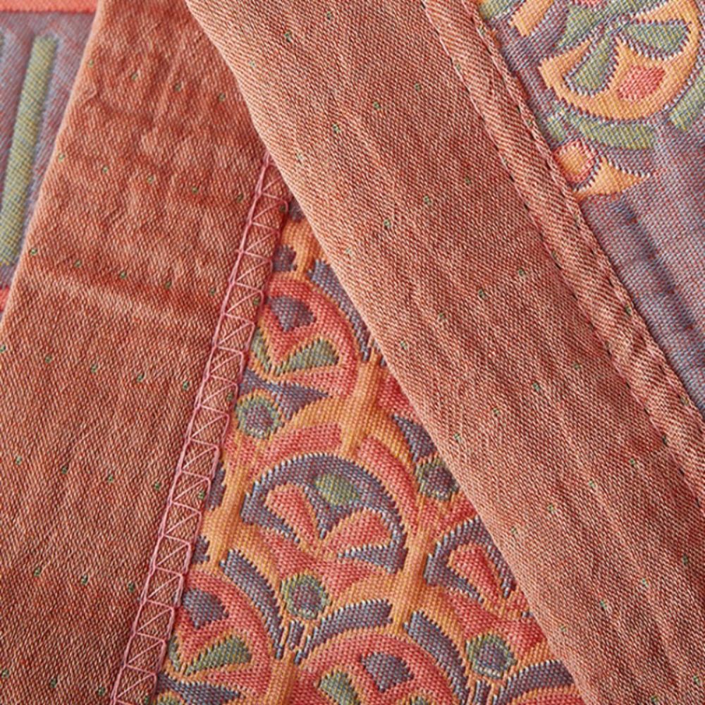 Liora Quilt — Vendbart Bomuldspatchwork Tæppe med Boho-Stil