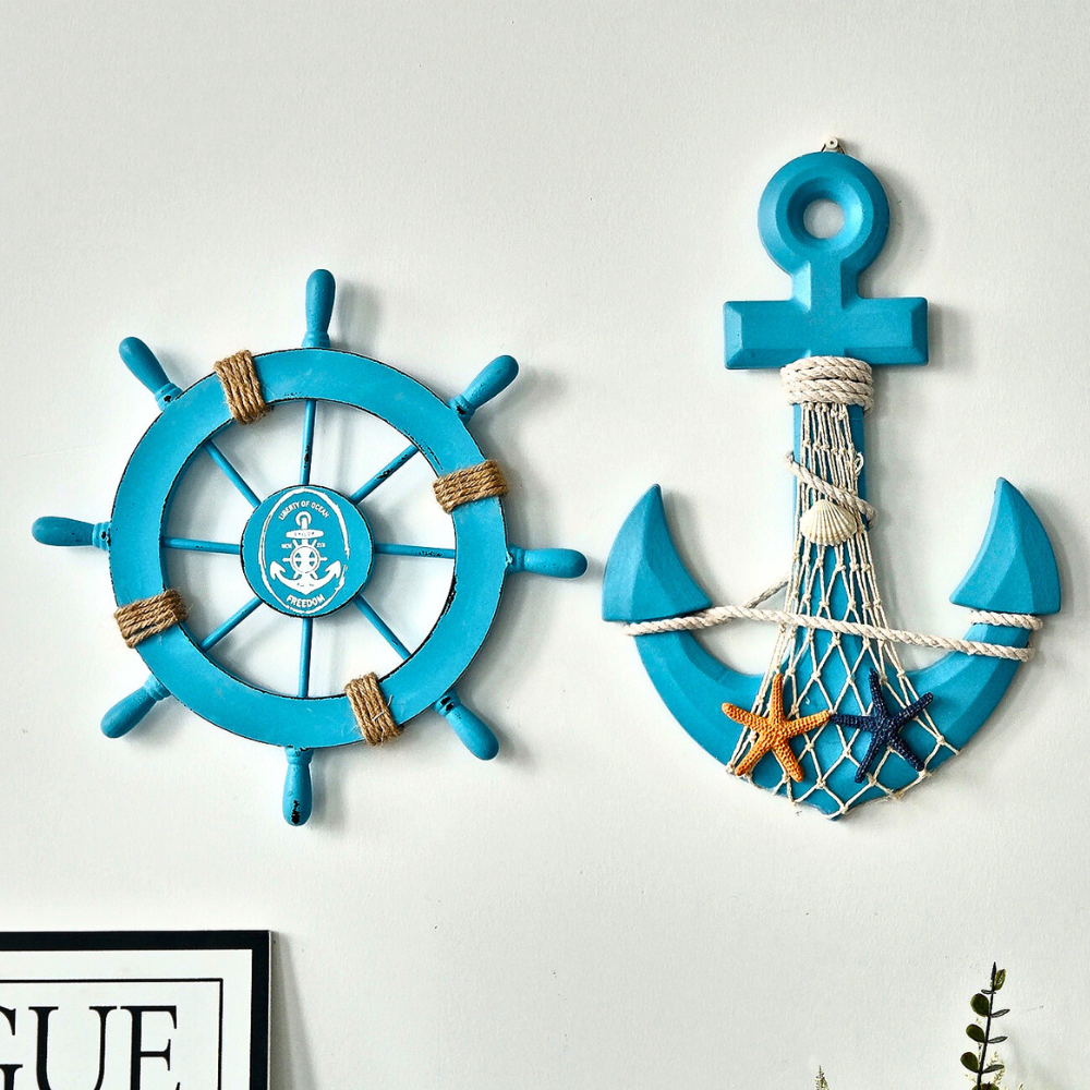 Arlow — Coastal Wood Wall Décor Set with Rope Accents