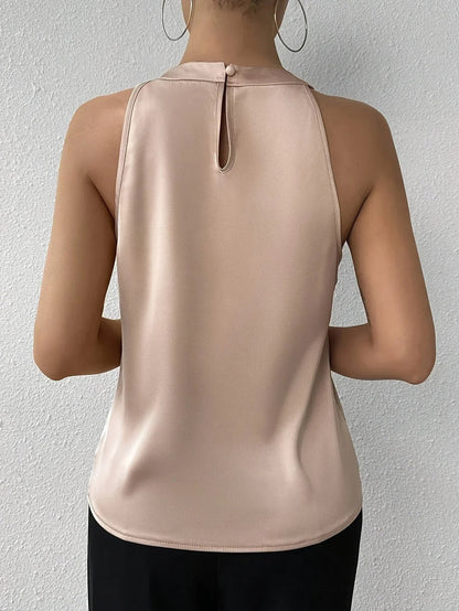 Avielle Neckholder-Bluse — Ärmelloses Top mit Satin-Finish für Damen