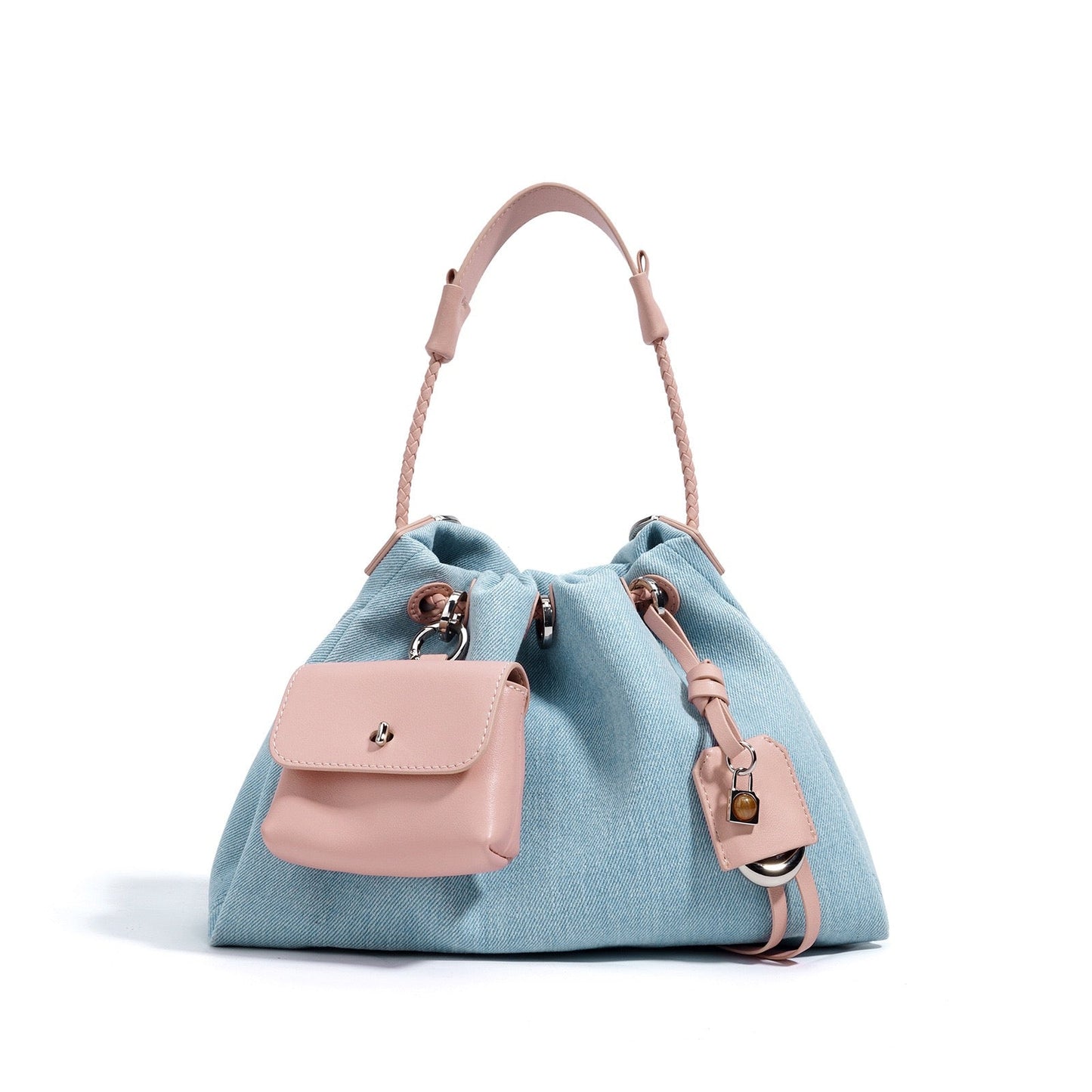 Kieranza — Women's Genuine Leather Denim Patchwork Hobo Bag