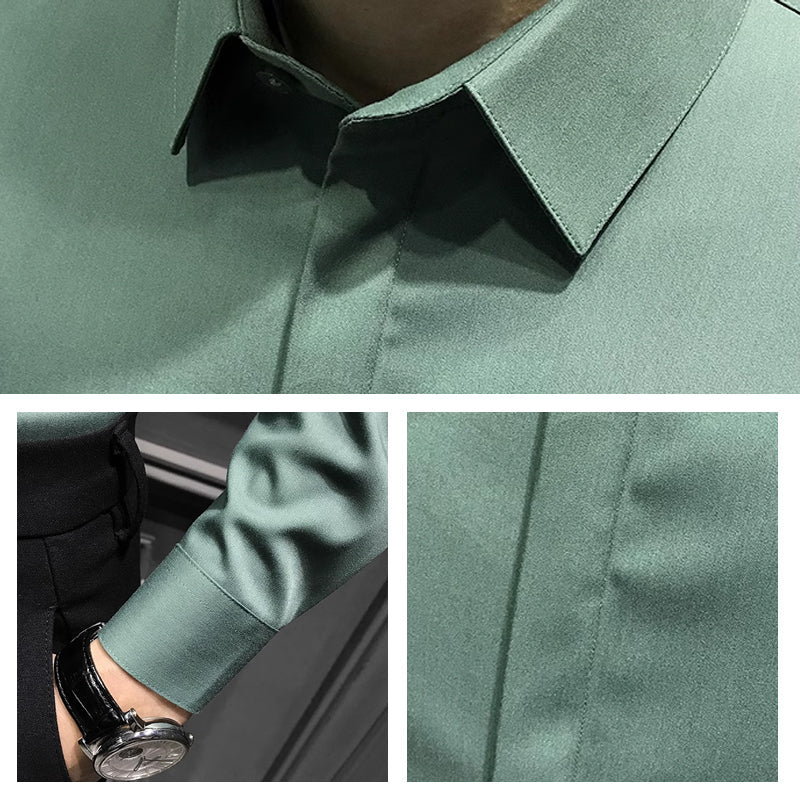 Camicia da Uomo Zylox Senza Pieghe con Bottoni