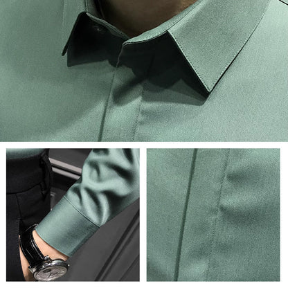 Camicia da Uomo Zylox Senza Pieghe con Bottoni