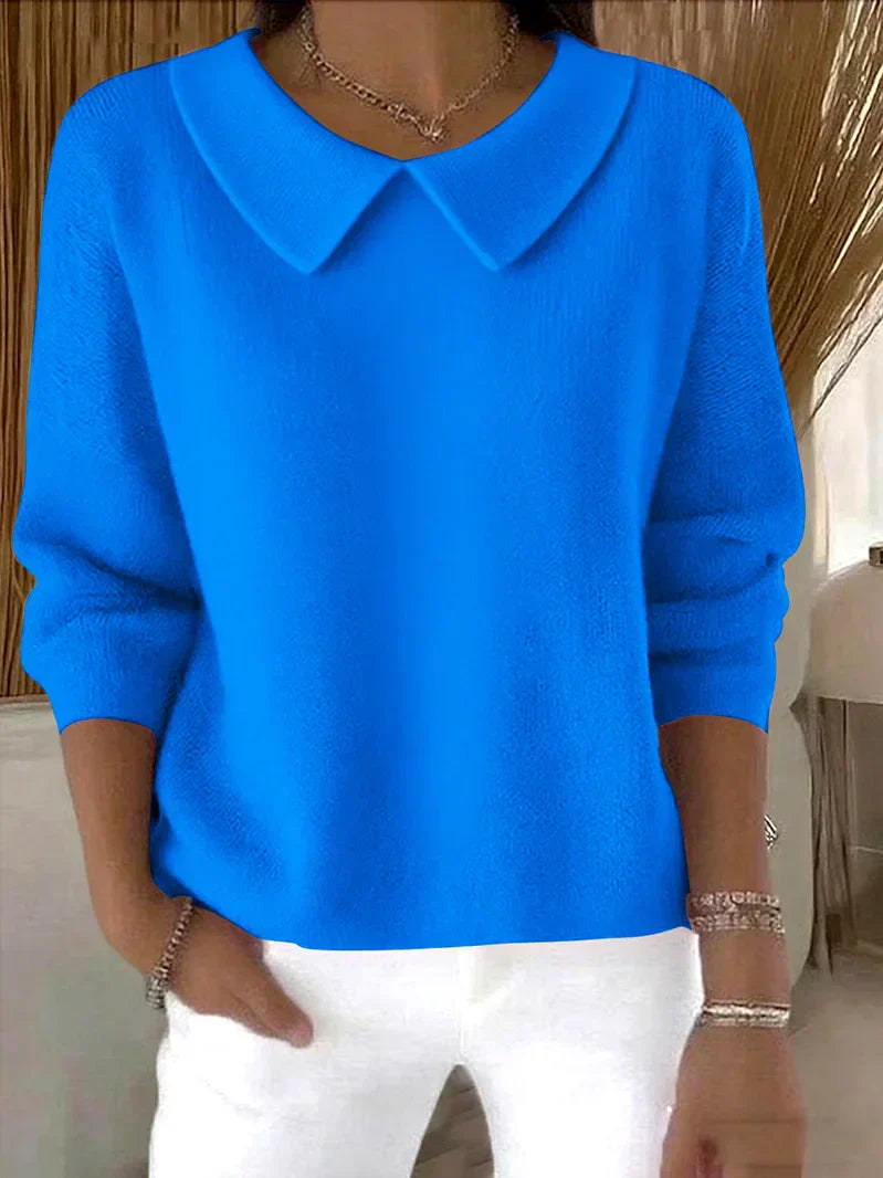 Elara — Women’s Elegant Collar Knit Sweater with Soft Comfort