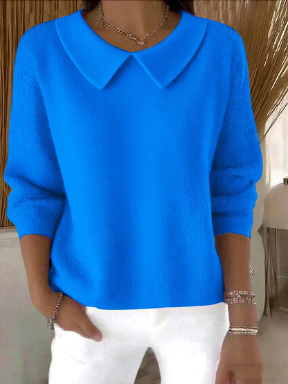 Elara — Women’s Elegant Collar Knit Sweater with Soft Comfort