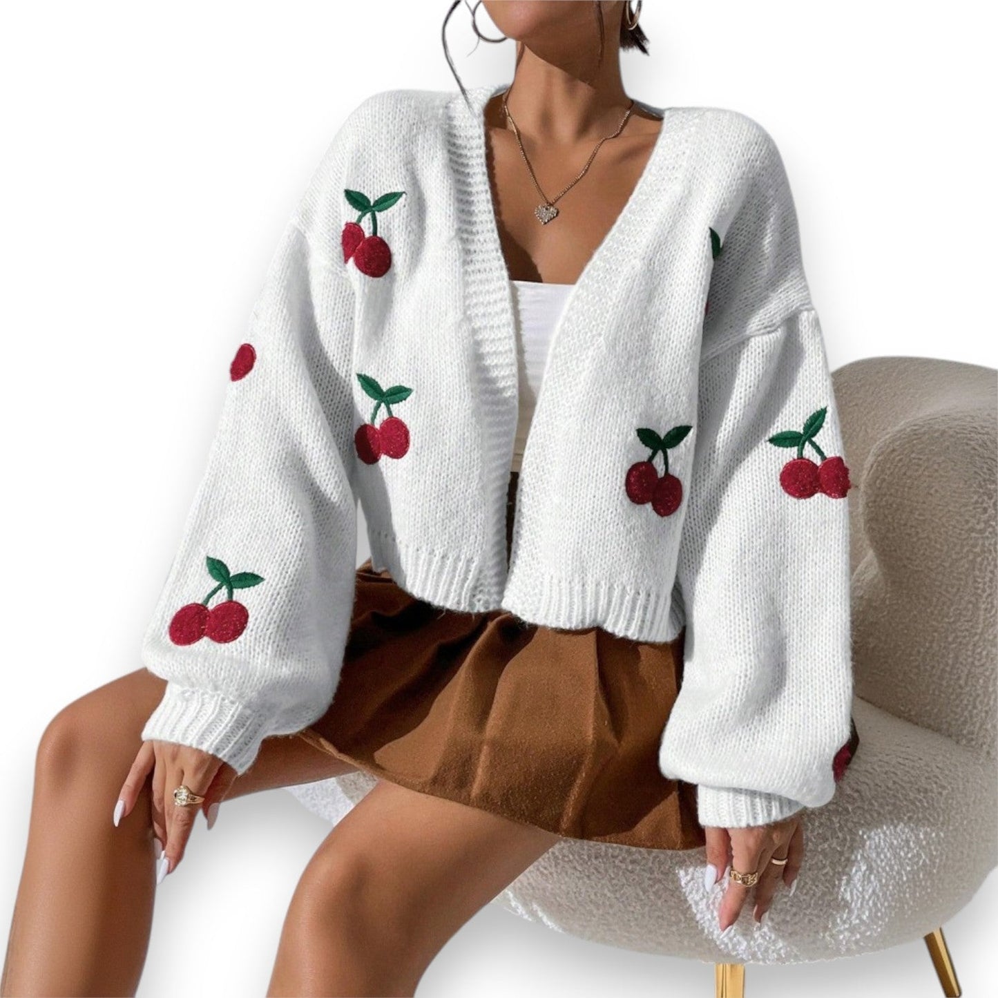 Embroidered Cherry Cardigan 30$ TODAY ONLY