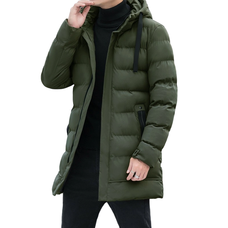 BlazeShield™ Mid-Length Hooded Puffer — Conquer Winter with Unstoppable Warmth and Bold Confidence