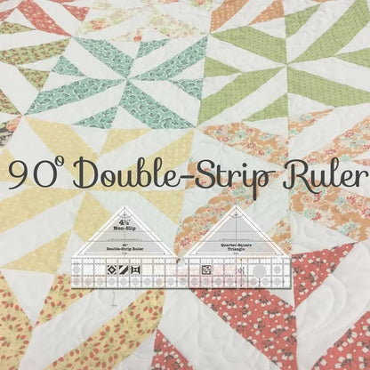 Quilara 90 Double-Strip Ruler — Precision Quilting Tool for Triangle Cuts