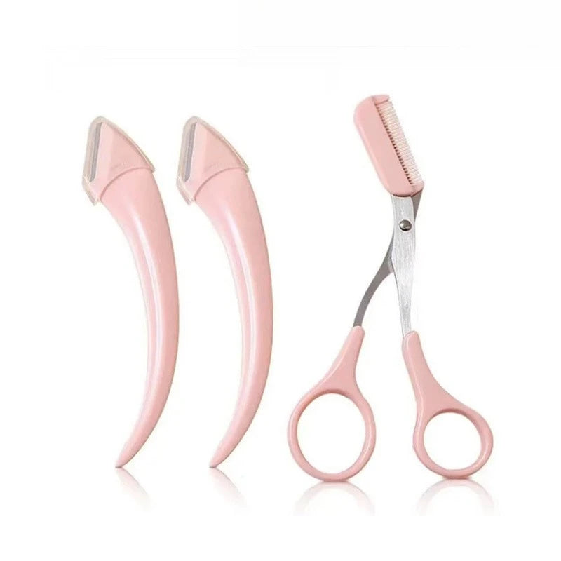 Liora — Ensemble de 3 taille-sourcils en acier inoxydable pour un toilettage précis
