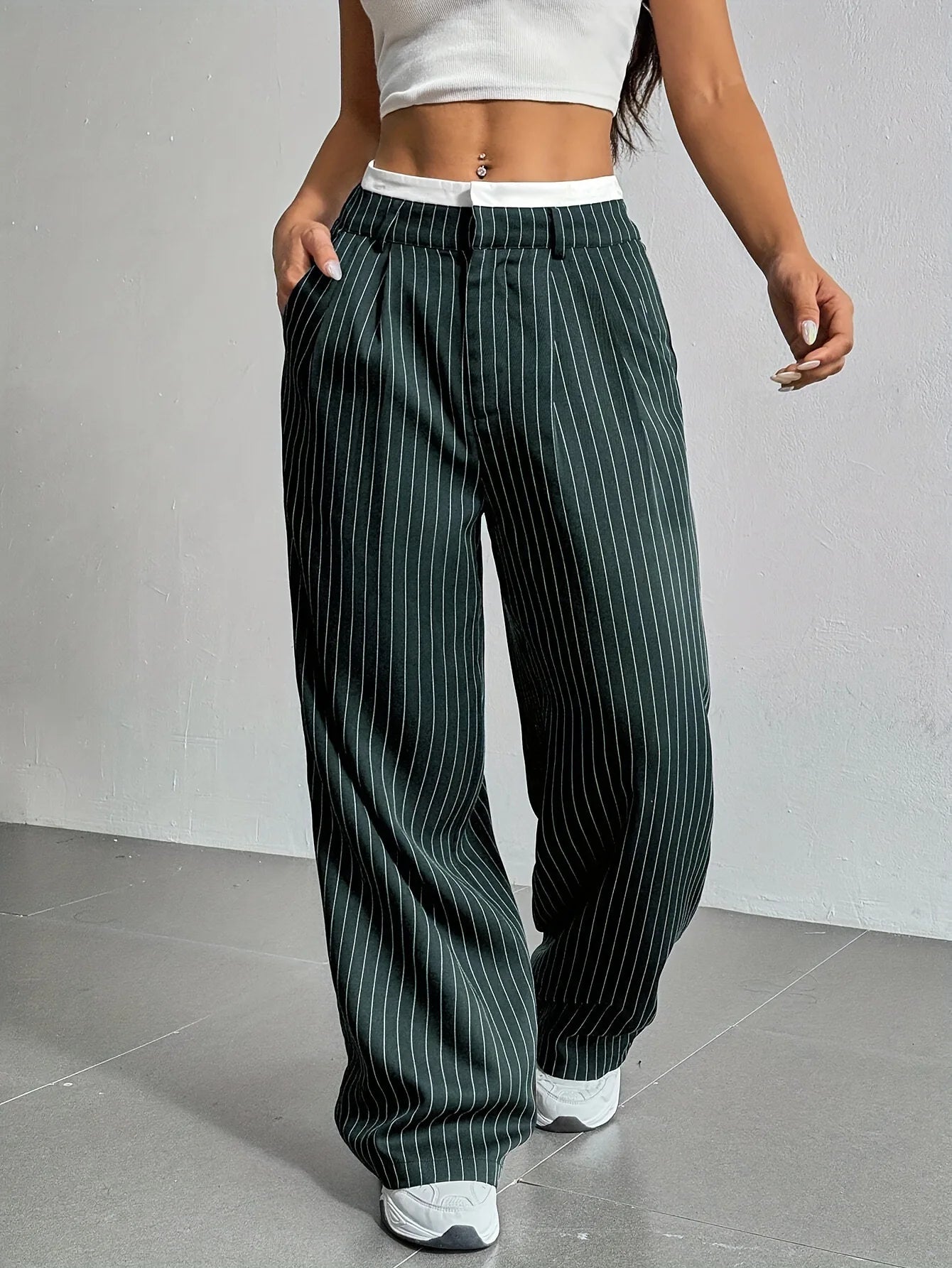 PinstripePower™ — Sculpt Your Curves and Command Every Room with Effortless Style