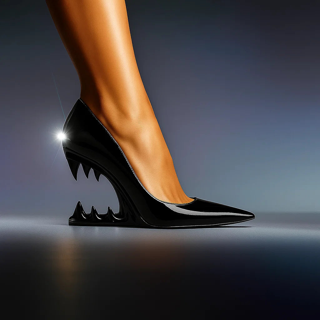 Lunara Wolffang Heels — Sculpted Wolf Fang Heels with Cushioned Comfort