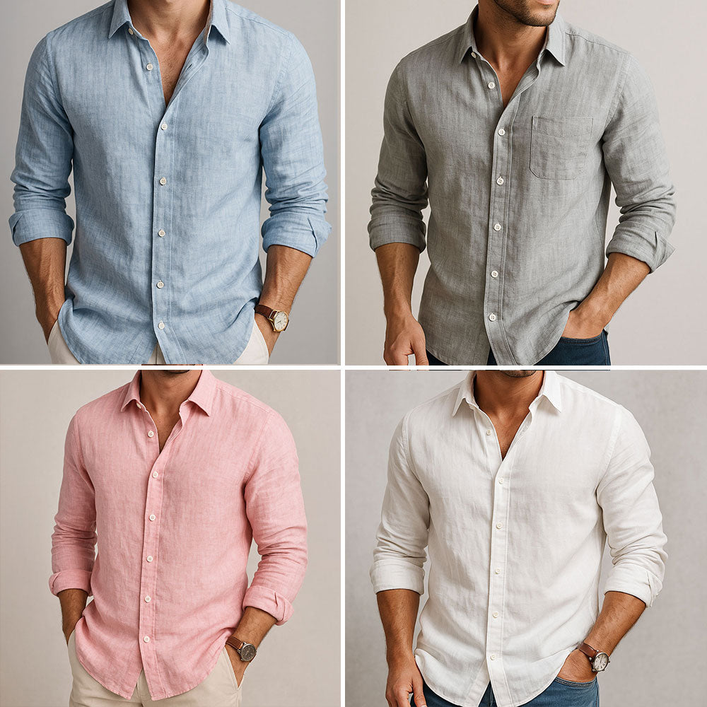 Elowen Breeze Shirt — Lekka, oddychająca koszula z bawełny i lnu na guziki
