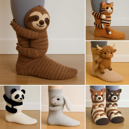 Faelina — Chaussettes en coton 3D animaux douillettes avec confort respirant