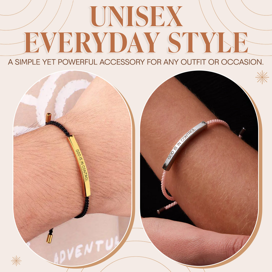 Bracciale Renly — Bracciale Regolabile della Fede con Barra in Metallo Incisa